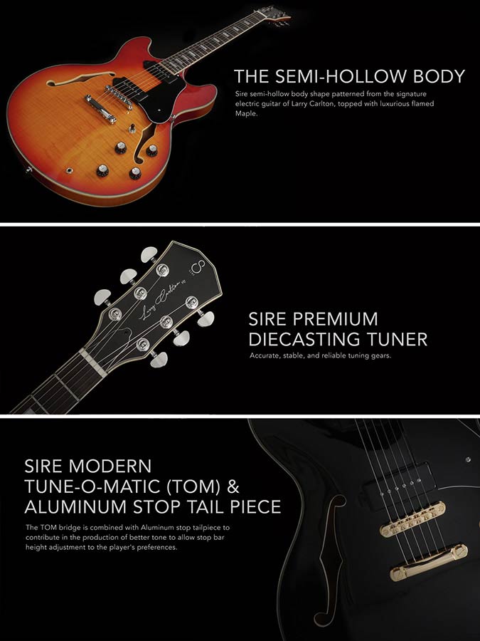 Sire Larry Carlton H7VL Cherry Sunburst Links-Handig