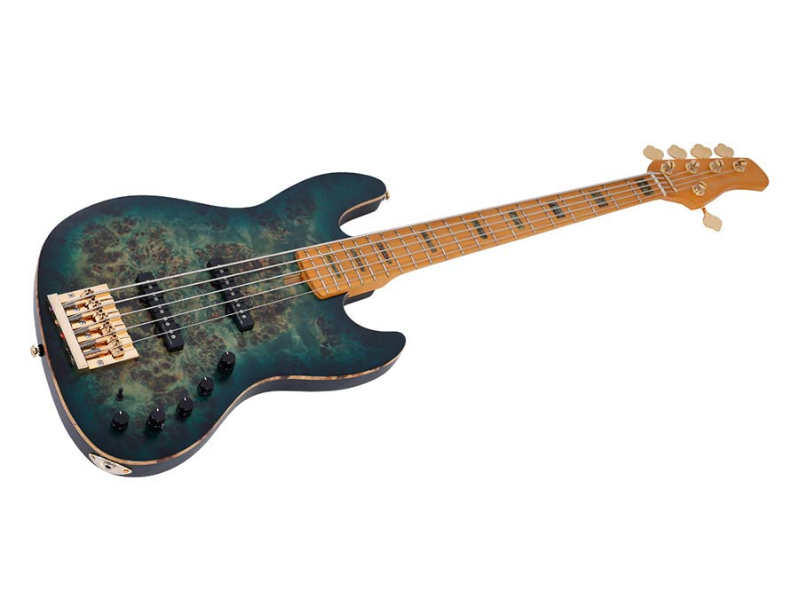 Sire Marcus Miller V10-5 Green Satin Met Hoes Elektrische Basgitaar