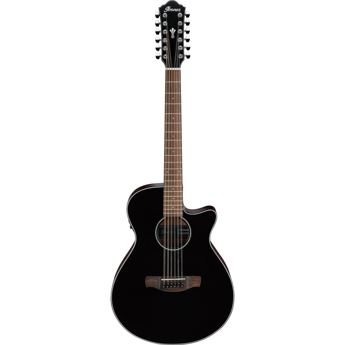 Ibanez AEG5012 Black High Gloss 12-Snarig