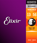 Elixir 11102 Acoustic 80/20 Bronze Nanoweb Medium 13-56