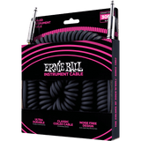 Ernie Ball 6044 gekrulde instrumentkabel zwart | 9 Meter