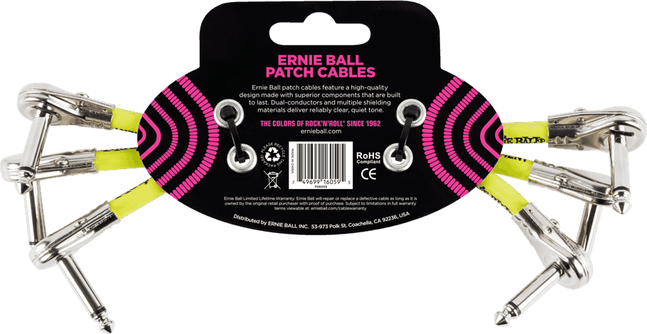 Ernie Ball 6059 Patchkabel schwarz Set 15 cm