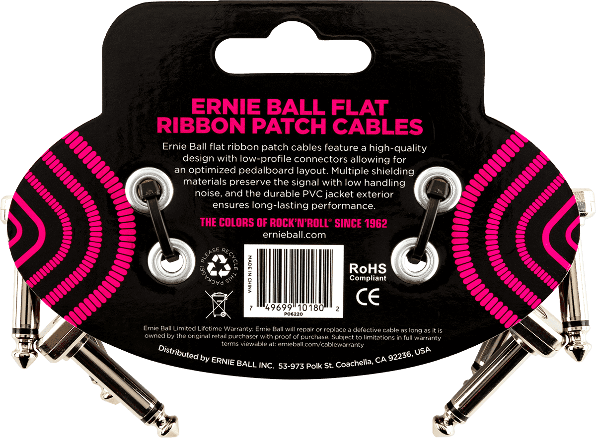 Ernie Ball 6220 Patchkabel Flachbandset | 7,5 cm