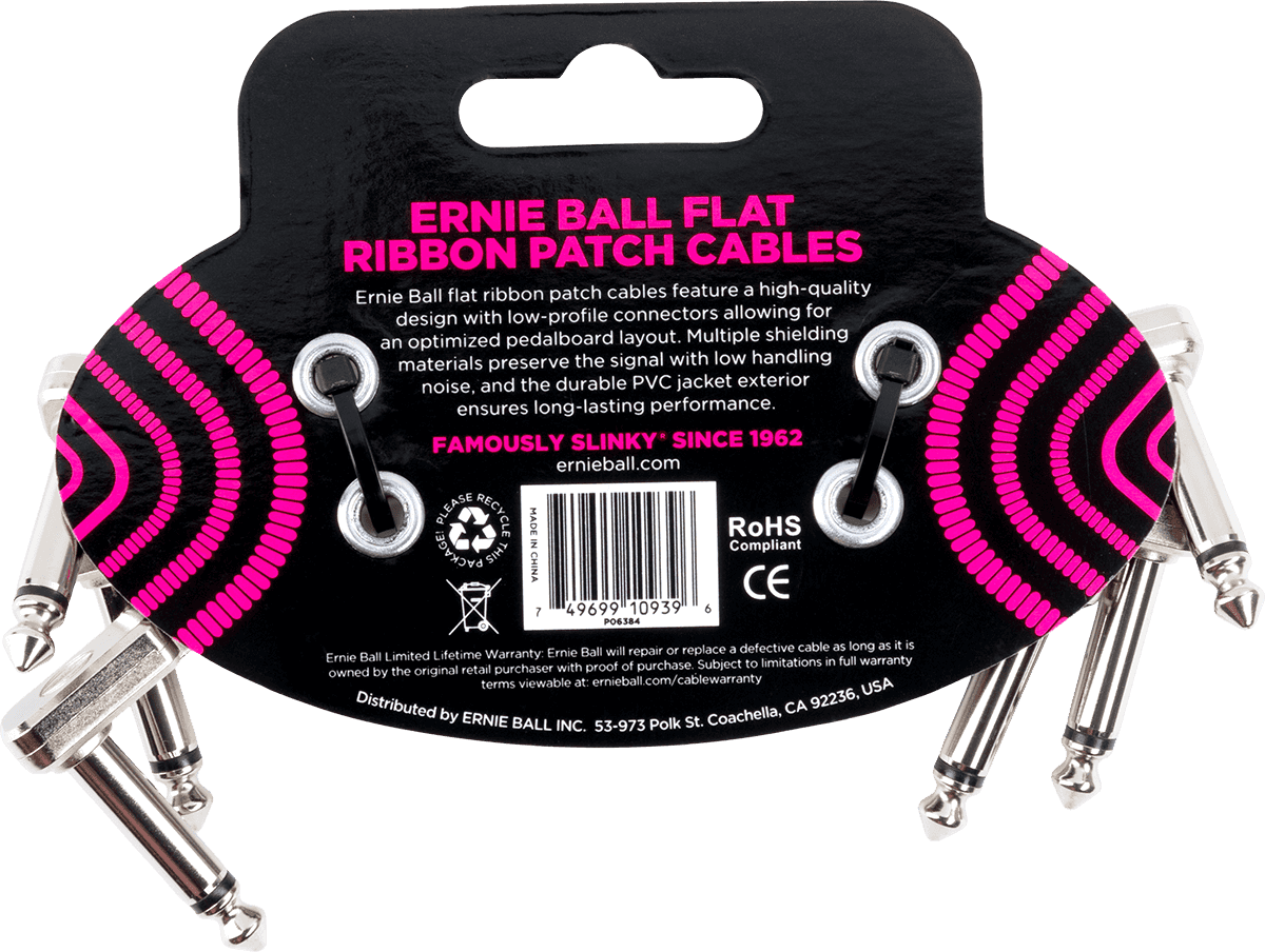 Ernie Ball 6384 Patchkabel-Flachband-Set | 7,5 cm