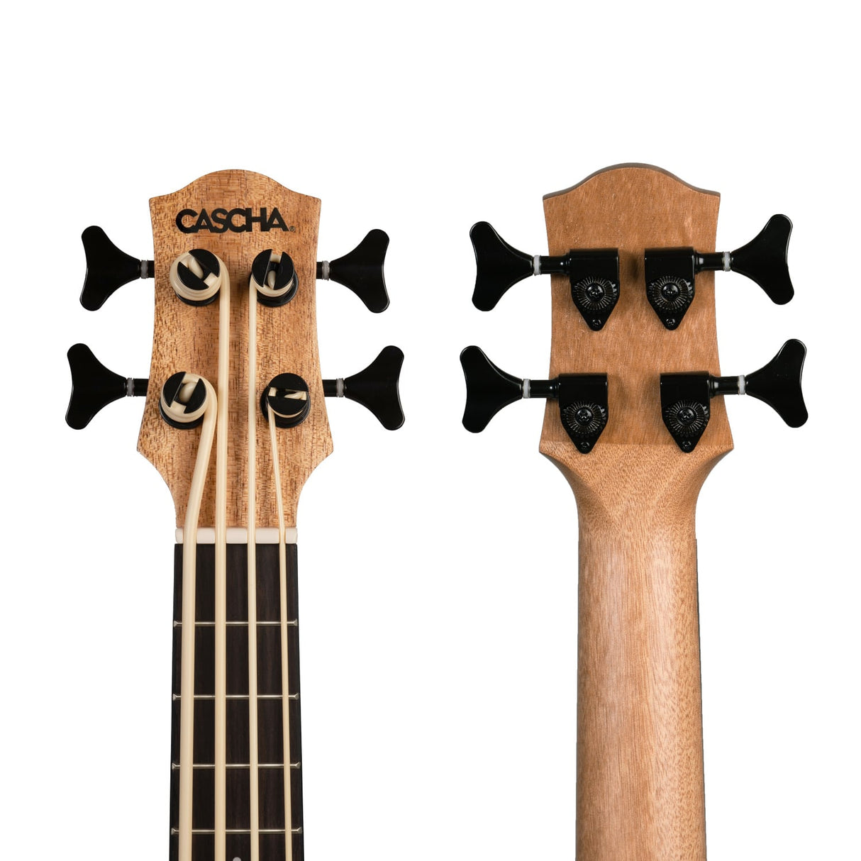 Cascha Bass-Ukulele Mahagoni mit Bezug