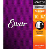 Elixir 11002 Acoustic 80/20 Bronze Nanoweb Extra Light 10-47